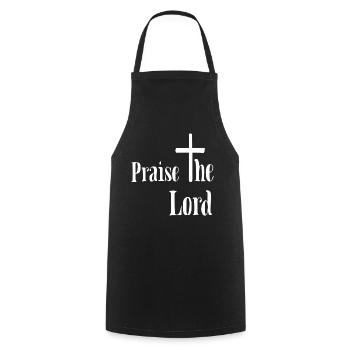 Prais the Lord Kreuz Gott ist Allmächtig Geschenk - Kochschürze - Schwarz - Vorne - AI Model Male 185 dark (185cm)