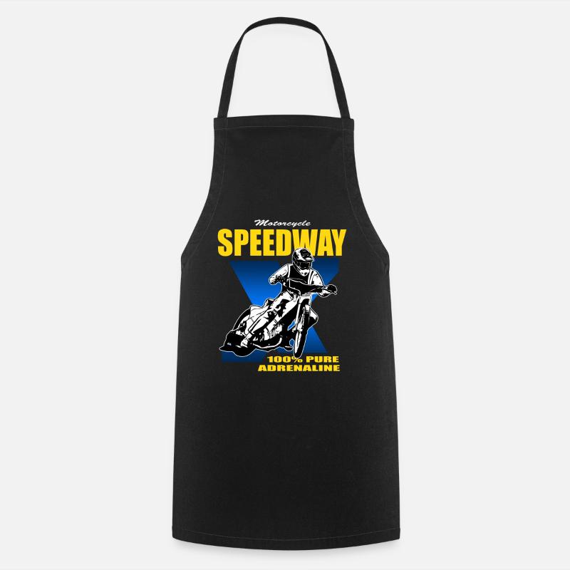 Speedway - Motorcycle Speedway - Cooking Apron - black