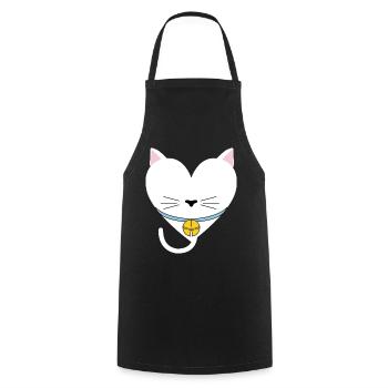 Katzenherz-Design für Katzenfans - Kochschürze - Schwarz - Vorne - AI Model Male 185 dark (185cm)