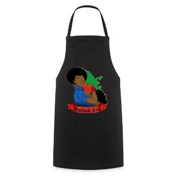Matinik girl Ile de la Martinique - Tablier de cuisine - noir - Devant - AI Model Male 185 dark (185cm)