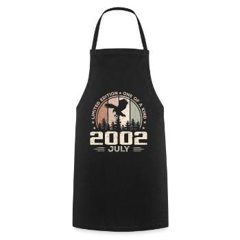 Incomparable depuis juillet 2002, 22e Anniversaire - Tablier de cuisine - noir - Devant - AI Model Male 185 dark (185cm)