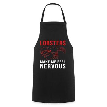 Homard Fruits de mer Homard Homard Épineux - Tablier de cuisine - noir - Devant - AI Model Male 185 dark (185cm)