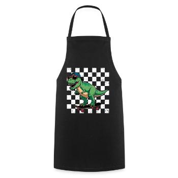 Dinosaurier Trex Skateboarding Cooler T-Rex - Kochschürze - Schwarz - Vorne - AI Model Male 185 dark (185cm)