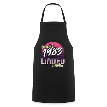 SW 1983 original limited edition - Cooking Apron - black - Front - AI Model Male 185 dark (185cm)