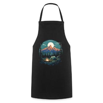 Forest Nature Trekking Adventure - Cooking Apron - black - Front - AI Model Male 185 dark (185cm)