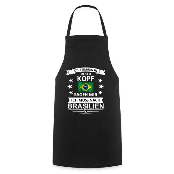 Brasilien Flagge Vintage Spruch Südamerika Rio - Kochschürze - Schwarz - Vorne - AI Model Male 185 dark (185cm)