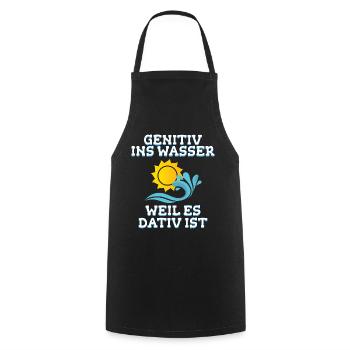 Lehrer Wasser Deutsch Humor Geschenk - Kochschürze - Schwarz - Vorne - AI Model Male 185 dark (185cm)