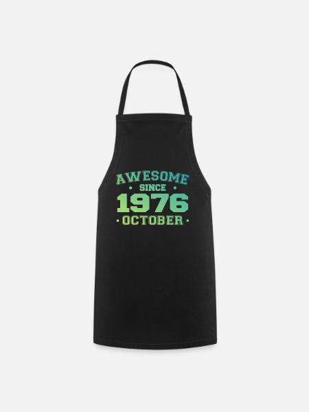 Oktober 1976 - Oktober 1976 Geburtstagsgeschenk - Kochschürze - Schwarz