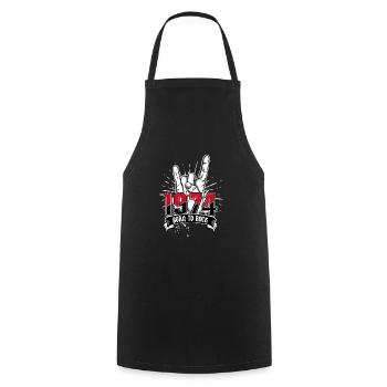 Born To Rock 1974 - Cooking Apron - black - Front - AI Model Male 185 dark (185cm)