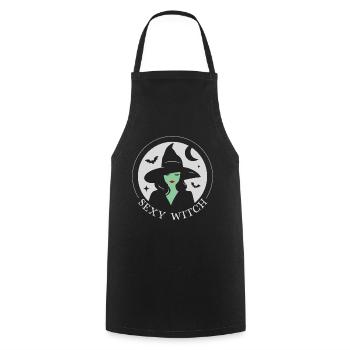 Sexy Witch - Cooking Apron - black - Front - AI Model Male 185 dark (185cm)
