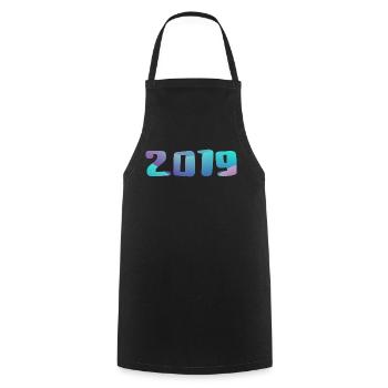 Geburtstagsgeschenk 2019 Jahrgang 2019 Retro 2019 - Kochschürze - Schwarz - Vorne - AI Model Male 185 dark (185cm)