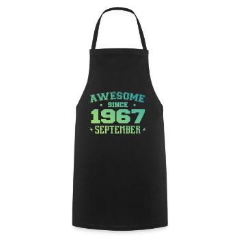 September 1967 Birthday Gift September 1967 - Cooking Apron - black - Front - AI Model Male 185 dark (185cm)