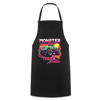 Monster Truck Auntie Matching Family Monster Truck - Cooking Apron - black - Front - AI Model Male 185 dark (185cm)