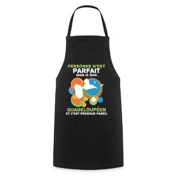 Humour Guadeloupe citation - Tablier de cuisine - noir - Devant - AI Model Male 185 dark (185cm)