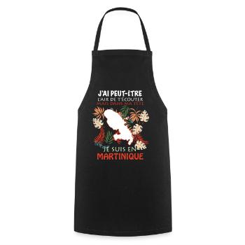 La Martinique Humour Tropical Et Passion - Tablier de cuisine - noir - Devant - AI Model Male 185 dark (185cm)
