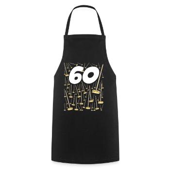 60 Balais Anniversaire Soixante Ans Homme Femme - Tablier de cuisine - noir - Devant - AI Model Male 185 dark (185cm)