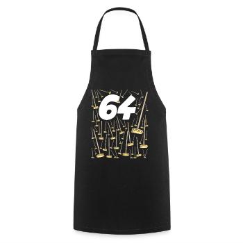 64 Balais Anniversaire Cadeau Homme Ou Femme - Tablier de cuisine - noir - Devant - AI Model Male 185 dark (185cm)