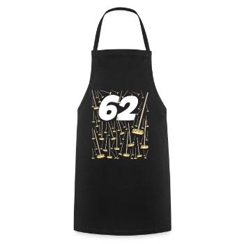 62 brooms Birthday 62 years Humor Man Woman - Cooking Apron - black - Front - AI Model Male 185 dark (185cm)