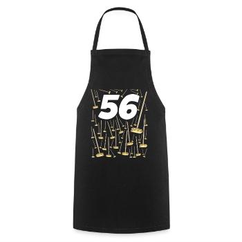 56 Brooms gift humor birthday 56 years - Cooking Apron - black - Front - AI Model Male 185 dark (185cm)