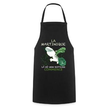 La martinique le Début De Mon Histoire - Tablier de cuisine - noir - Devant - AI Model Male 185 dark (185cm)