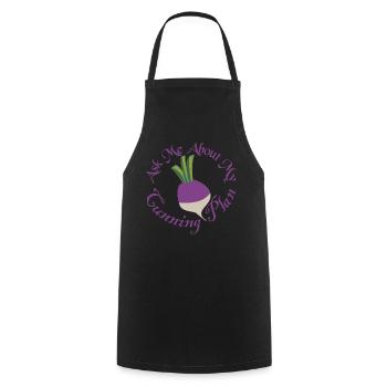 Ask Me About My Cunning Plan Blackadder Turnip - Cooking Apron - black - Front - AI Model Male 185 dark (185cm)