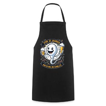 21 years ago I was the fastest - Cooking Apron - black - Front - AI Model Male 185 dark (185cm)