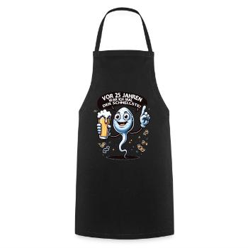 Il y a 25 ans, j’étais le plus rapide - Tablier de cuisine - noir - Devant - AI Model Male 185 dark (185cm)