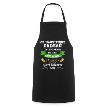 Departure Colleague Man or Woman Souvenir Office - Cooking Apron - black - Front - AI Model Male 185 dark (185cm)