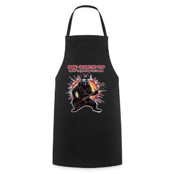 Bass-Boosted Pup Rockin' the Riffs and the Woofs! - Cooking Apron - black - Front - AI Model Male 185 dark (185cm)