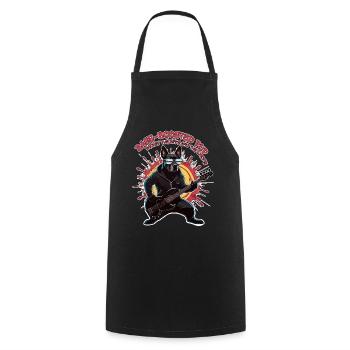 Bass-Boosted Pup Rockin' the Riffs and the Woofs! - Cooking Apron - black - Front - AI Model Male 185 dark (185cm)