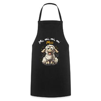 Mi Mi Mi Mi Miii - Funny Sheep Design - Cooking Apron - black - Front - AI Model Male 185 dark (185cm)