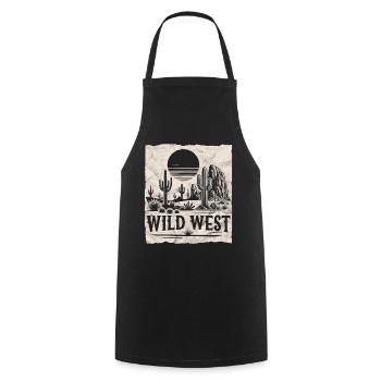 Wild West - Cooking Apron - black - Front - AI Model Male 185 dark (185cm)