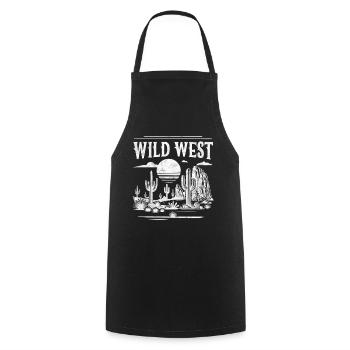 Wild West - Cooking Apron - black - Front - AI Model Male 185 dark (185cm)