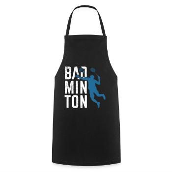 Badminton sport - Cooking Apron - black - Front - AI Model Male 185 dark (185cm)