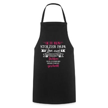 Papa Vater Sohn Tochter Mama Idee Geschenk Spruch - Kochschürze - Schwarz - Vorne - AI Model Male 185 dark (185cm)