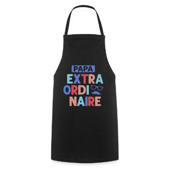 Papa Extraordinaire Pour Meilleur Papa - Tablier de cuisine - noir - Devant - AI Model Male 185 dark (185cm)
