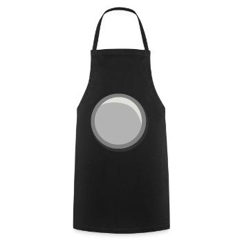Silver Button Circle Sticker Template - Cooking Apron - black - Front - AI Model Male 185 dark (185cm)