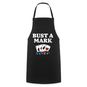 Bust a Mark Poker Card Games Poker Player Card - Cooking Apron - black - Front - AI Model Male 185 dark (185cm)