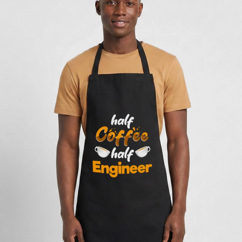 Half Coffee Half Engineer Funny Engineering Humor Kochschürze