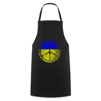 Flagge Fahne Peacezeichen Ukraine - Kochschürze - Schwarz - Vorne - AI Model Male 185 dark (185cm)