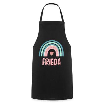 Frieda Name Rainbow Baby - Cooking Apron - black - Front - AI Model Male 185 dark (185cm)