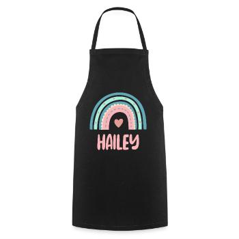 Hailey Name Rainbow Baby - Cooking Apron - black - Front - AI Model Male 185 dark (185cm)