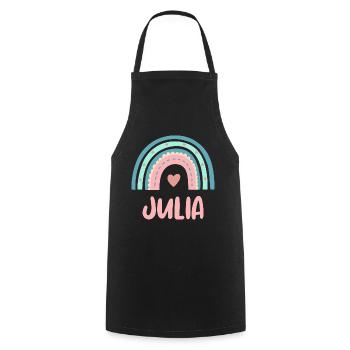 Julia Name Rainbow Baby - Cooking Apron - black - Front - AI Model Male 185 dark (185cm)
