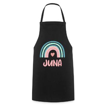 Juna Name Rainbow Baby - Cooking Apron - black - Front - AI Model Male 185 dark (185cm)