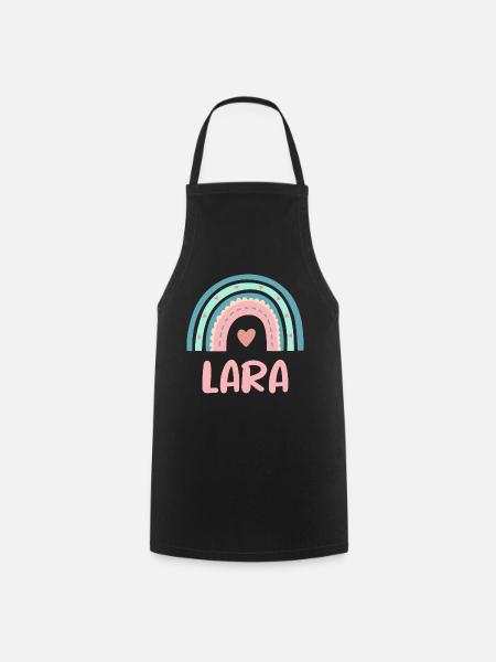 Lara Name Regenbogen Baby - Kochschürze - Schwarz