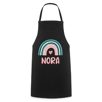 Nora Name Regenbogen Baby - Kochschürze - Schwarz - Vorne - AI Model Male 185 dark (185cm)