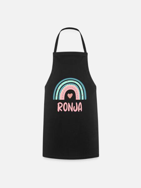 Ronja Name Regenbogen Baby - Kochschürze - Schwarz