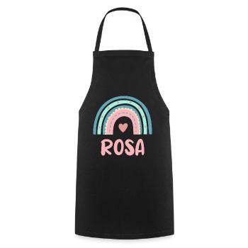 Pink Name Rainbow Baby - Cooking Apron - black - Front - AI Model Male 185 dark (185cm)
