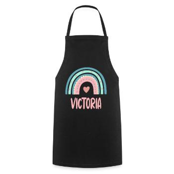 Victoria Name Rainbow Baby - Cooking Apron - black - Front - AI Model Male 185 dark (185cm)