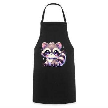 Super Cute Kawaii Baby Racoon - Kochschürze - Schwarz - Vorne - AI Model Male 185 dark (185cm)
